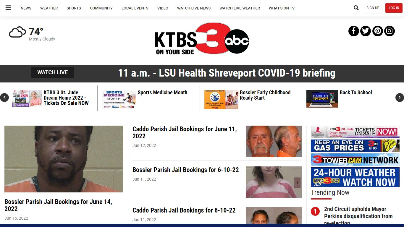 Jail Bookings | ktbs.com